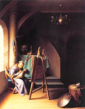 Man Writing by an Easel